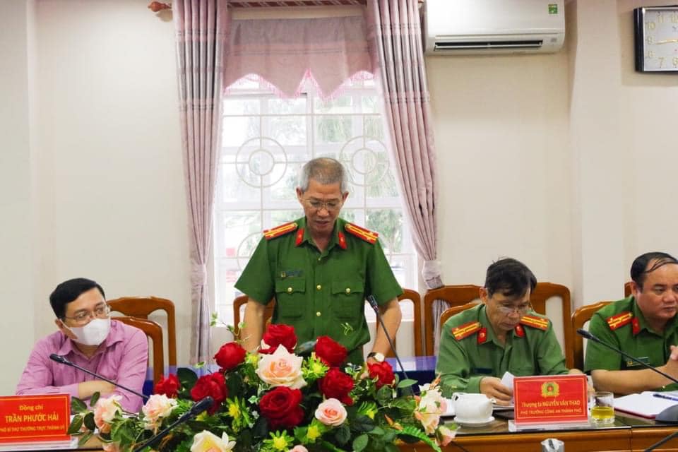 Thường trực Thành ủy Quảng Ngãi làm việc với Đảng ủy Công an thành phố