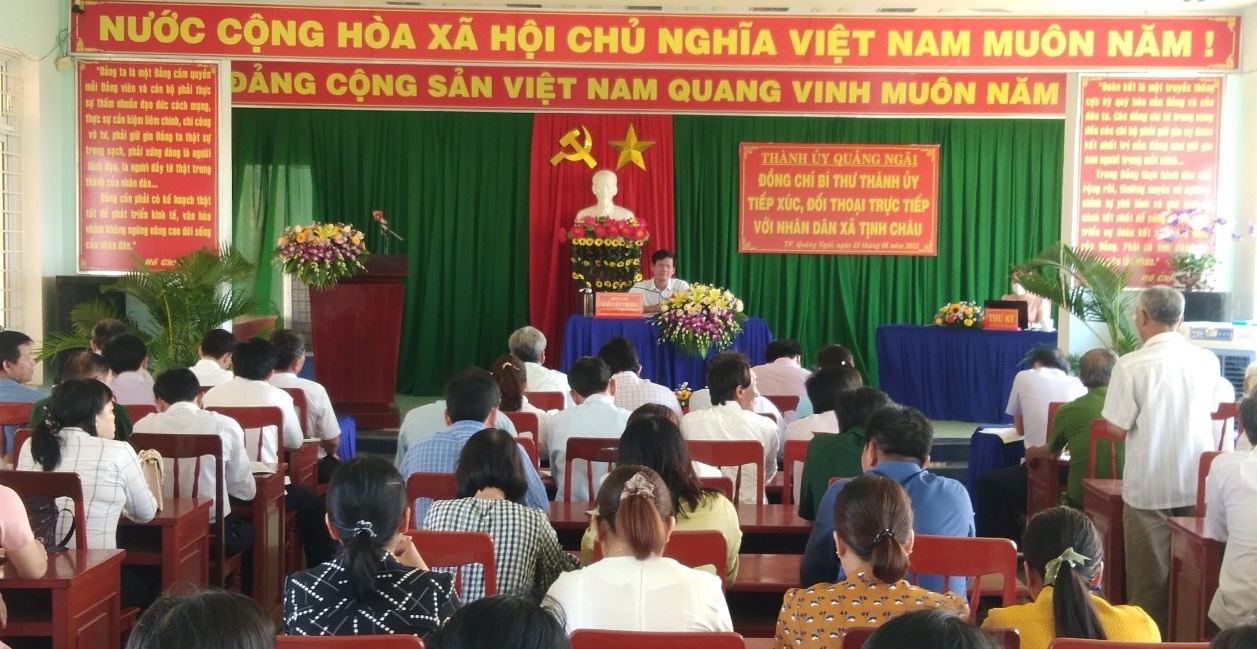 Bí thư Thành ủy Quảng Ngãi tiếp xúc, đối thoại với nhân dân xã Tịnh Châu