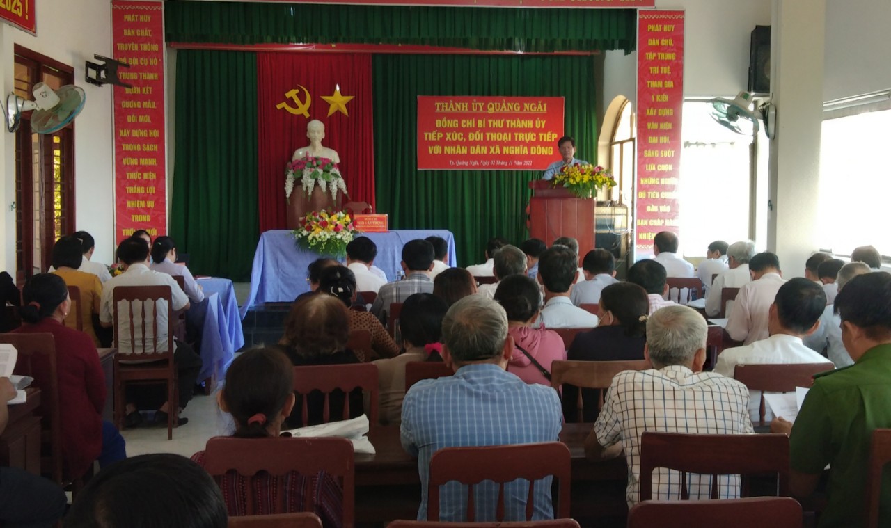 Bí thư Thành ủy Quảng Ngãi tiếp xúc, đối thoại với nhân dân xã Nghĩa Dõng