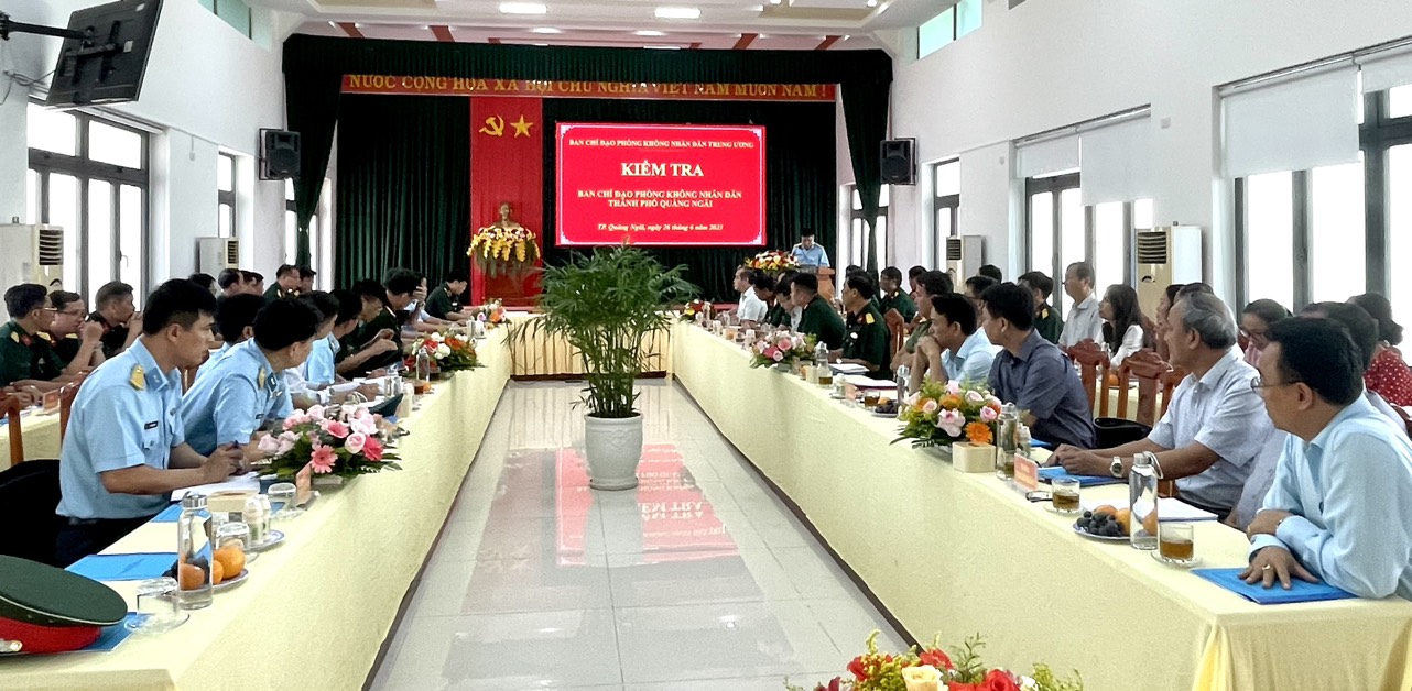 Ban chỉ đạo Phòng không nhân dân Trung ương kiểm tra công tác Phòng không nhân dân tại thành phố Quảng Ngãi