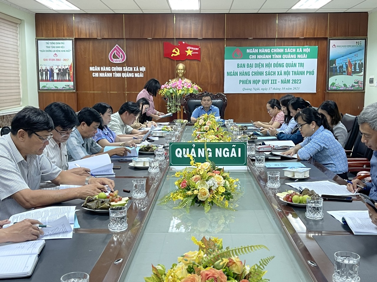 Ban đại diện Hội đồng quản trị Ngân hàng Chính sách xã hội thành phố Quảng Ngãi triển khai nhiệm quý IV năm 2023