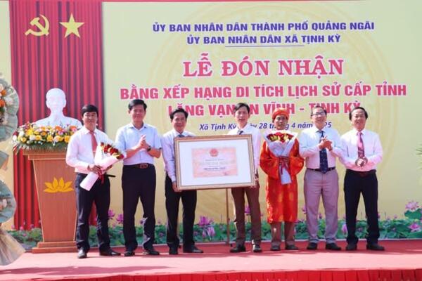 LĂNG VẠN AN VĨNH - TỊNH KỲ ĐƯỢC CÔNG NHẬN DI TÍCH LỊCH SỬ CẤP TỈNH