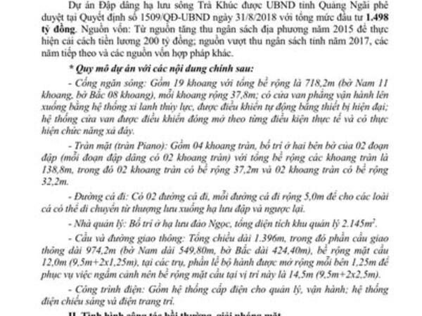 THÔNG CÁO BÁO CHÍ:  Về công tác thu hồi đất, BTGPMB dự án Đập dâng hạ lưu sông Trà Khúc và tổ chức cưỡng chế thu hồi đất đối với hộ ông Trần Văn Hòa